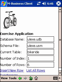 Exercise Application start page
