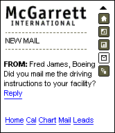 Mail page as initially displayed