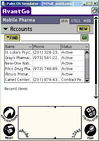 List Viewer displays database contents on a Palm OS Emulator
