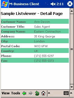 Sample ListViewer-Detail page