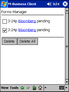 Forms Manager on Windows Mobile Pocket PC 2003 device
