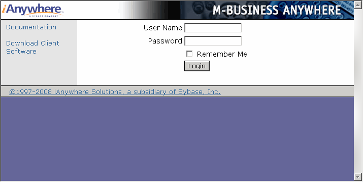 M-Business Server login page