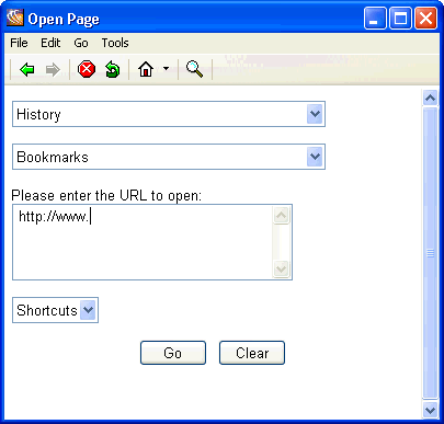 Open page panel on Win32 device