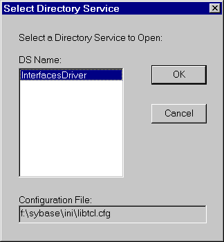 The Select Directory Service window showing the Directory Service name highlighted.