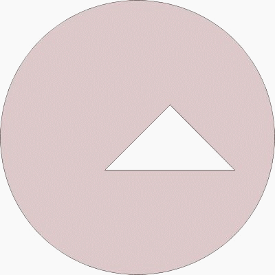 Example of a curvepolygon with a circle for an exterior ring and a triangular interior ring