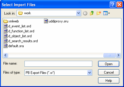 The Select Import Files dialog box is shown