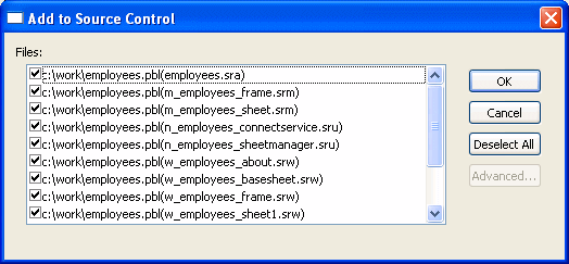 Add to Source Control dialog is shown