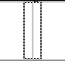 The sample shows a gray vertical bar splitting the space that exists between two gray horizontal lines. A narrow rectangle outlined with dashes is centered on the splitter bar.