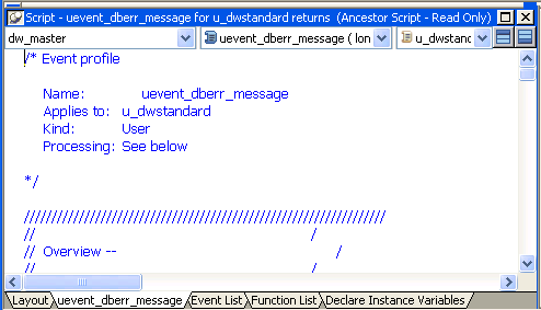 The Script view is shown