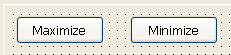 The sample shows a rectangle with two buttons labeled Maximize and Minimize.