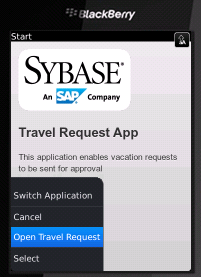 Open Travel Rrequest in BB