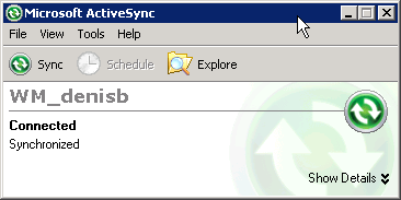 ActiveSync connected