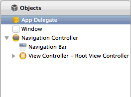 Objects - App Delegate icon with Navigation Controller