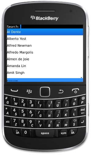 BlackBerry
                            Tutorial SUP101BlackBerr
                            Application
                            Customer List
                            Screen