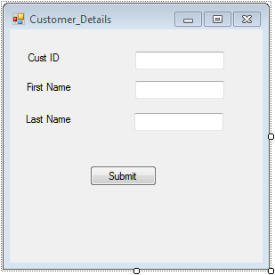 VS Customer Details Form Windows
