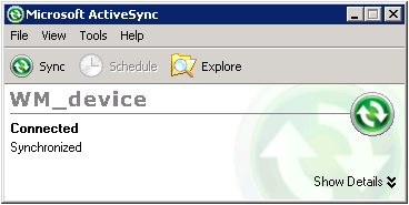 ActiveSync connected