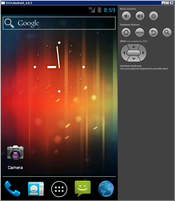 Android emulator with launcher
