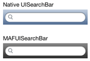 Comparison of Native and MAF UISearchBar