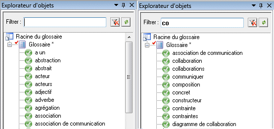 Browser - Glossary Tab