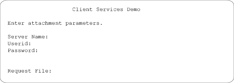 The figure shows an example of the Client Services Demo window. 