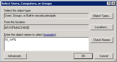 Shows the Selet Users, Computers, or Groups dialog box.