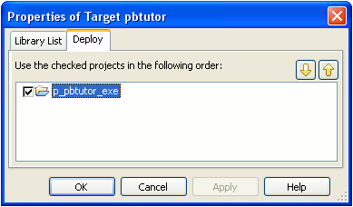 Shown is the Deploy tab page in the Target properties dialog box