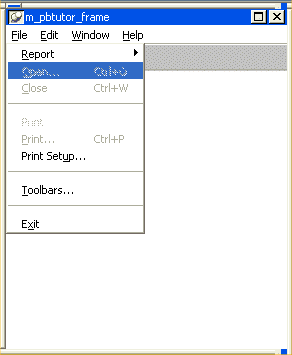 Shown is the drop down menu for the File option.