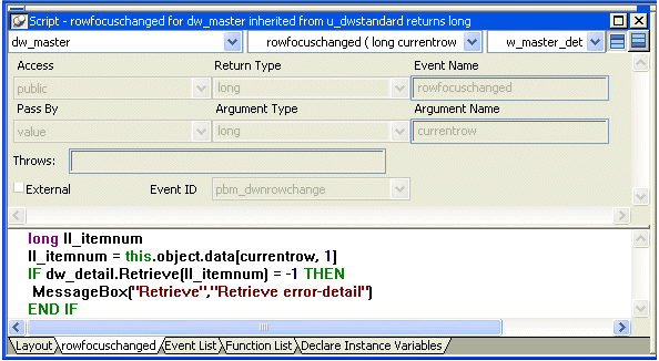 Shown is the Script view.