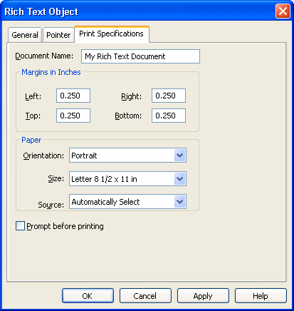The left side of the sample preview screen has width and height boxes for entering paper size, boxes for setting left, right, top, and bottom margins, and arrow keys for changing the number of the page displayed. The right side of the screen displays a reduced preview image of the formatted page.