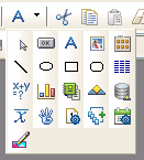 The sample shows the Controls drop-down toolbar displaying buttons with icons that represent twenty types of controls. The buttons are arranged in five columns and four rows.