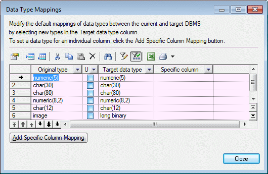 Custom Data Type Mappings