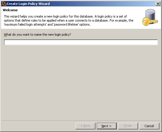 Login policy Welcome dialog