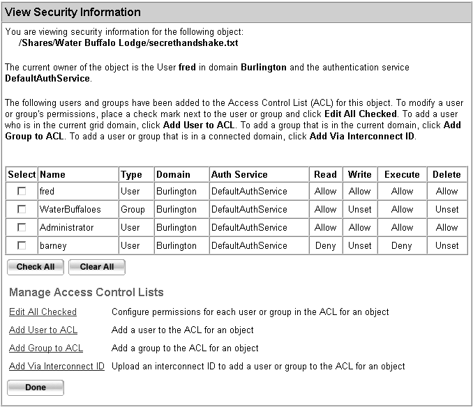 Data Federation Permissions And Access Control Lists