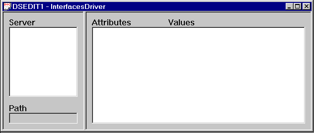 The InterfacesDriver window showing fields where you can provide attributes and values for servers.