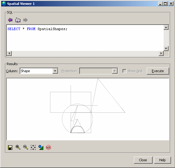 Set of polygon outlines and lines displayed in the Spatial Viewer