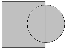 Union of a square and a circle