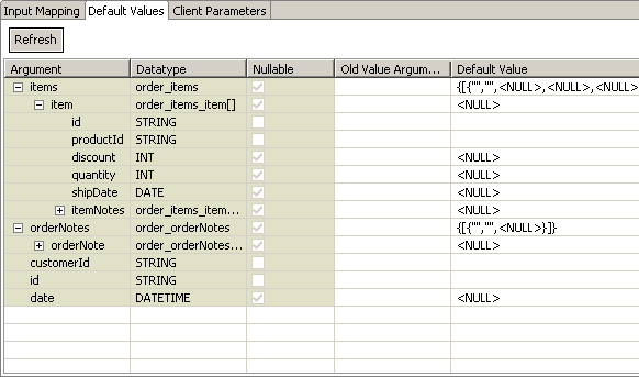 inputMappingDefaultValues