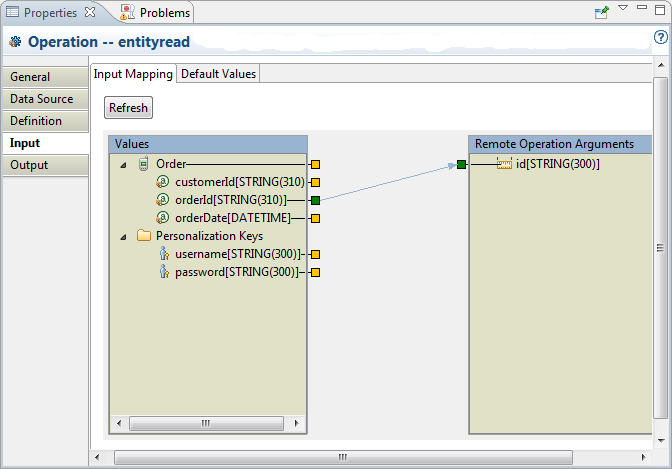 Entity Read Input Mapping