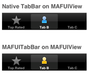 Comparison of Native and MAF Tab Bar