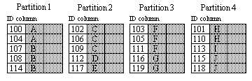 Image shows how various partitions and the identity columns that populate them.