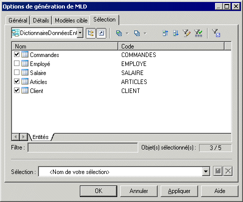 Data Dictionary Generation Selection