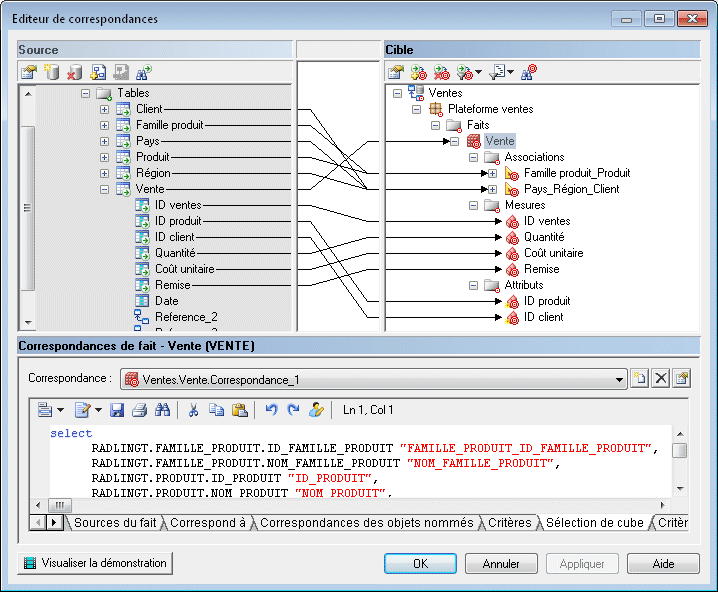 Mapping Example - Operational to Warehouse