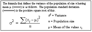 The formula for population-related statistical aggregate functions.