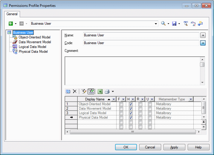 Permissions Profile - Modules