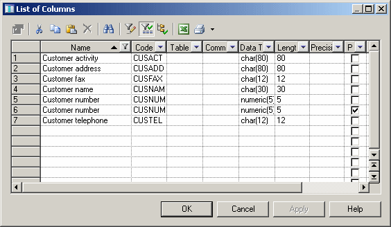 In Column Filter 2