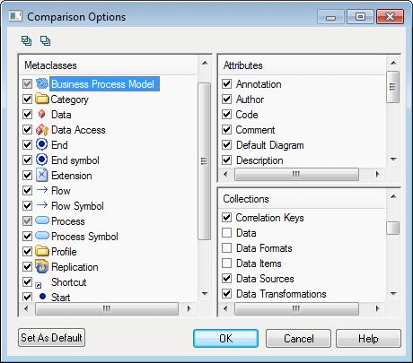 Compare and Merge - Comparison Options - Metaclasses