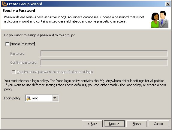 Group wizard password dialog