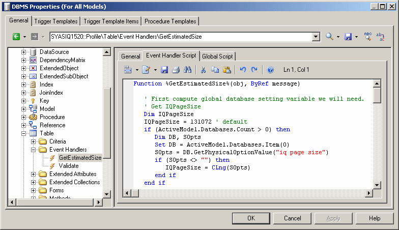 Estimate Database Size